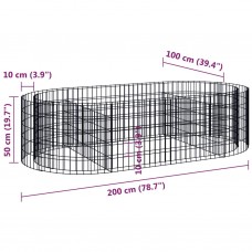 Gabions, augstā puķu kaste, cinkota dzelzs, 200x100x50 cm