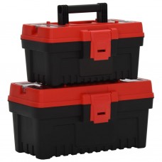 2-daļīga instrumentu kaste, melna un sarkana, polipropilēns