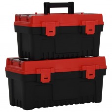 2-daļīga instrumentu kaste, melna un sarkana, polipropilēns