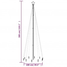 Ziemassvētku egle ar pīķi, 310 vēsi baltas led, 300 cm