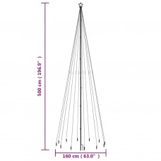 Ziemassvētku egle ar pīķi, 732 silti baltas led, 500 cm