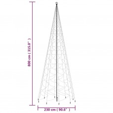 Ziemassvētku egle ar pīķi, 3000 vēsi baltas led, 800 cm