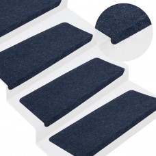 Kāpņu paklāji, 15 gab., pašlīmējoši, 65x24,5x3,5 cm, zili