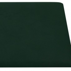 Sienas paneļi, 12 gab., tumši zaļi, 30x15 cm, samts, 0,54 m²