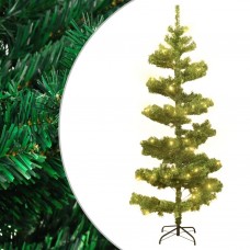 Mākslīgā ziemassvētku egle podā, spirālveida, zaļa, 180 cm, pvc