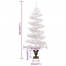 Mākslīgā ziemassvētku egle podā, spirālveida, balta, 120 cm