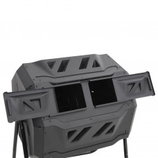 Dārza komposta kaste, melna, 73x64x95 cm, 160 l