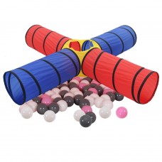 Bērnu rotaļu tunelis ar 250 bumbiņām, krāsains