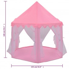 Princešu rotaļu telts ar 250 bumbiņām, rozā, 133x140 cm