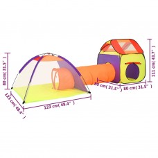Rotaļu telts ar 250 bumbiņām, krāsaina, 338x123x111 cm
