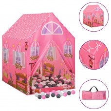Rotaļu telts ar 250 bumbiņām, 69x94x104 cm, rozā