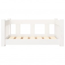 Suņu gulta, balta, 65,5x50,5x28 cm, priedes masīvkoks