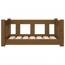 Suņu gulta, medus brūna, 65,5x50,5x28 cm, priedes masīvkoks