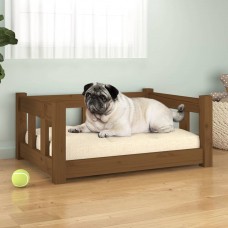 Suņu gulta, medus brūna, 65,5x50,5x28 cm, priedes masīvkoks