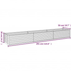 Augstā dārza puķu kaste, 291x50x36 cm, tērauds ar rūsas efektu