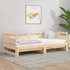 Izvelkama gulta, priedes masīvkoks, 2x(80x200) cm