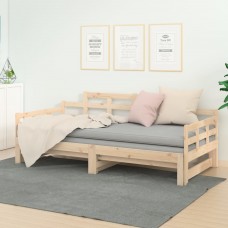 Izvelkama gulta, priedes masīvkoks, 2x(90x190) cm