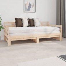 Izvelkama gulta, priedes masīvkoks, 2x(90x190) cm