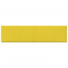 Sienas paneļi, 12 gab., gaiši dzelteni, 60x15cm, audums, 1,08m²