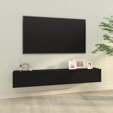 Tv skapīši, 2 gab., melni, 100x30x30 cm, inženierijas koks