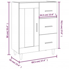 Kumode, balta, 69,5x34x90 cm, inženierijas koks