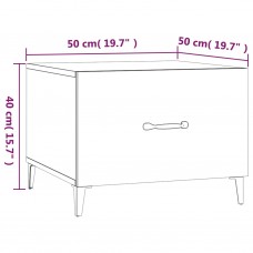 Kafijas galdiņš ar metāla kājām, balts, 50x50x40 cm