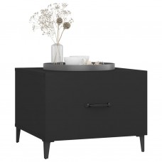 Kafijas galdiņš ar metāla kājām, melns, 50x50x40 cm