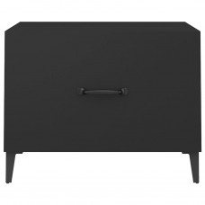 Kafijas galdiņš ar metāla kājām, melns, 50x50x40 cm