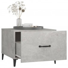 Kafijas galdiņš ar metāla kājām, betona pelēks, 50x50x40 cm