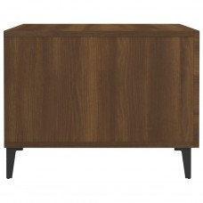 Kafijas galdiņš ar metāla kājām, ozolkoka krāsa, 50x50x40 cm