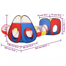 Rotaļu telts, krāsaina, 190x264x90 cm