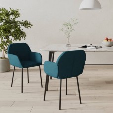 Virtuves krēsli, 2 gab., zils samts