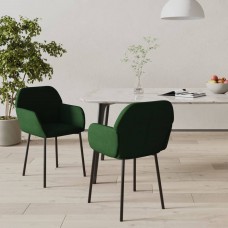 Virtuves krēsli, 2 gab., tumši zaļš samts