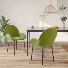 Virtuves krēsli, 2 gab., gaiši zaļš samts