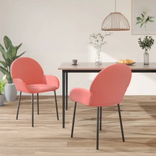Virtuves krēsli, 2 gab., rozā samts