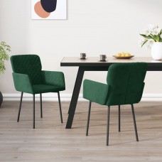 Virtuves krēsli, 2 gab., tumši zaļš samts