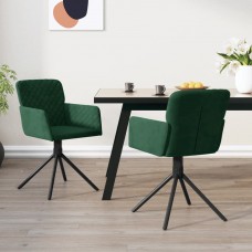 Grozāmi virtuves krēsli, 2 gab., tumši zaļš samts