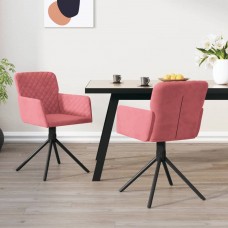 Grozāmi virtuves krēsli, 2 gab., rozā samts