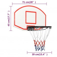 Basketbola vairogs, balts, 71x45x2 cm, polietilēns