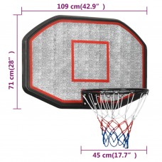 Basketbola vairogs, melns, 109x71x3 cm, polietilēns