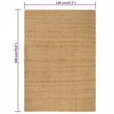 Paklājs, taisnstūra, dabiska krāsa, 120x180 cm, džuta