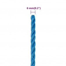 Darba virve, zila, 6 mm, 25 m, polipropilēns