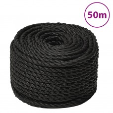 Darba virve, melna, 10 mm, 50 m, polipropilēns