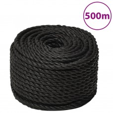 Darba virve, melna, 12 mm, 500 m, polipropilēns