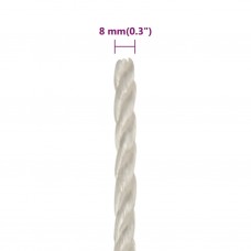 Darba virve, balta, 8 mm, 100 m, polipropilēns
