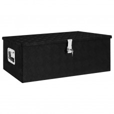 Uzglabāšanas kaste, melna, 90x47x33,5 cm, alumīnijs