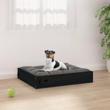 Suņu gulta, melna, 51,5x44x9 cm, priedes masīvkoks