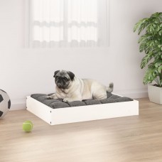 Suņu gulta, balta, 61,5x49x9 cm, priedes masīvkoks