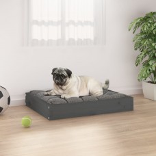 Suņu gulta, pelēka, 61,5x49x9 cm, priedes masīvkoks