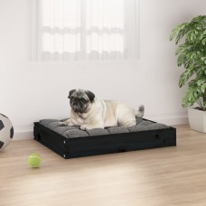 Suņu gulta, melna, 61,5x49x9 cm, priedes masīvkoks